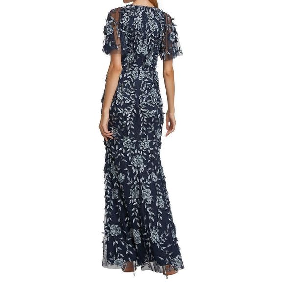 THEIA Petal Applique Gown US 4 $1295 - Picture 3 of 9